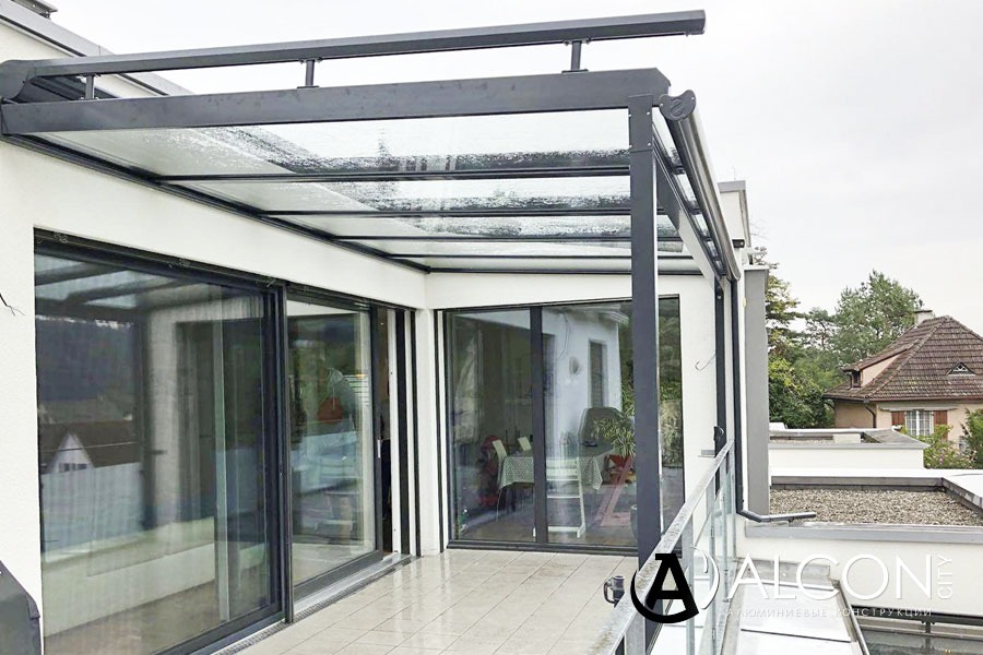 Алюминиевая стеклянная крыша для террасы в Саранске